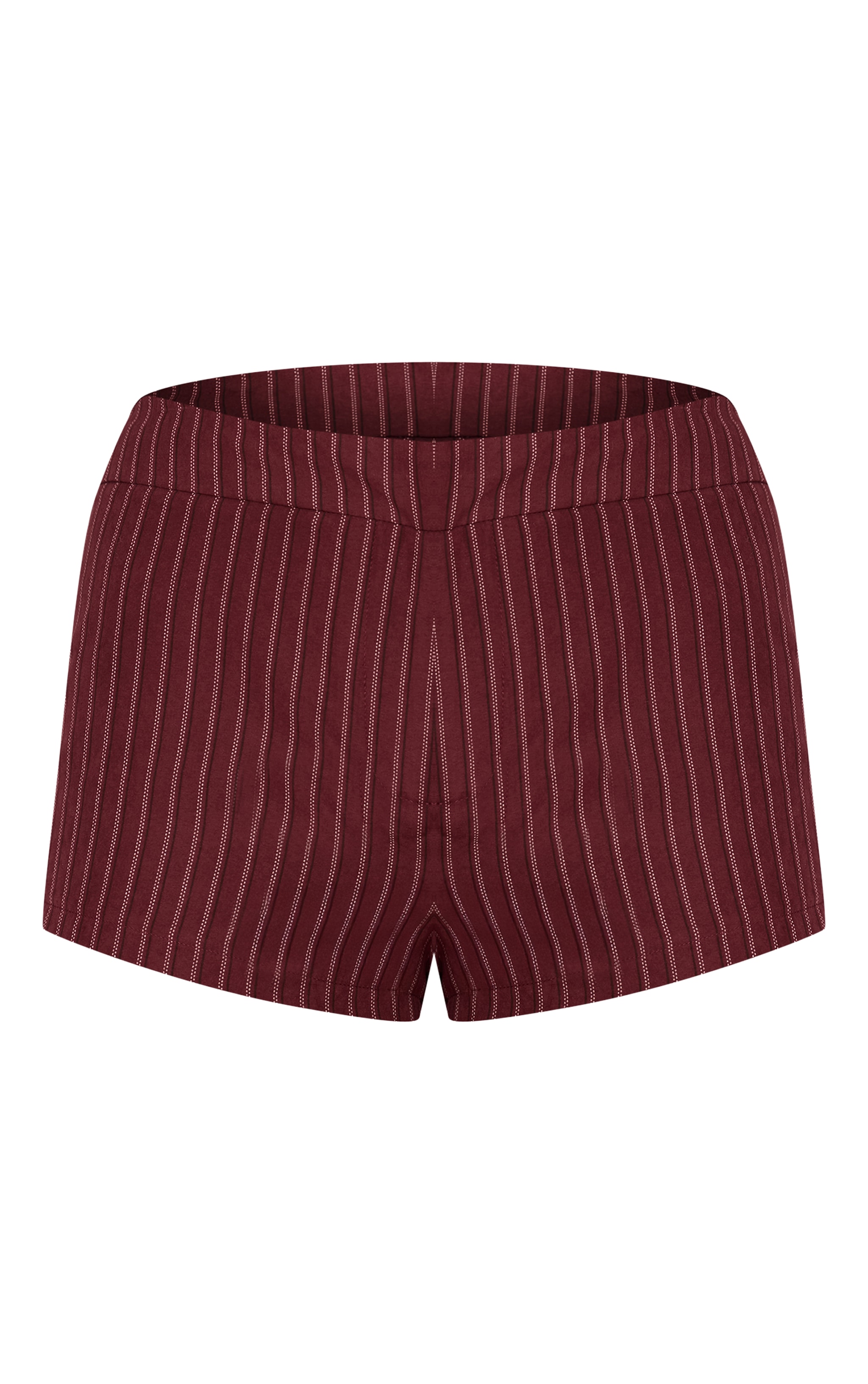 Wine High Waist Peachskin Tailored Shorts image 6