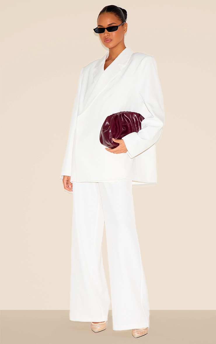 White Tailored Woven Blazer image 3