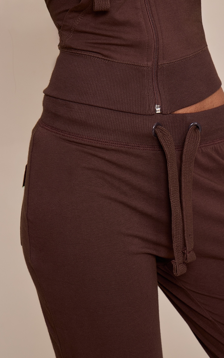 Petite Chocolate Low Rise Skinny Flare Trousers image 4