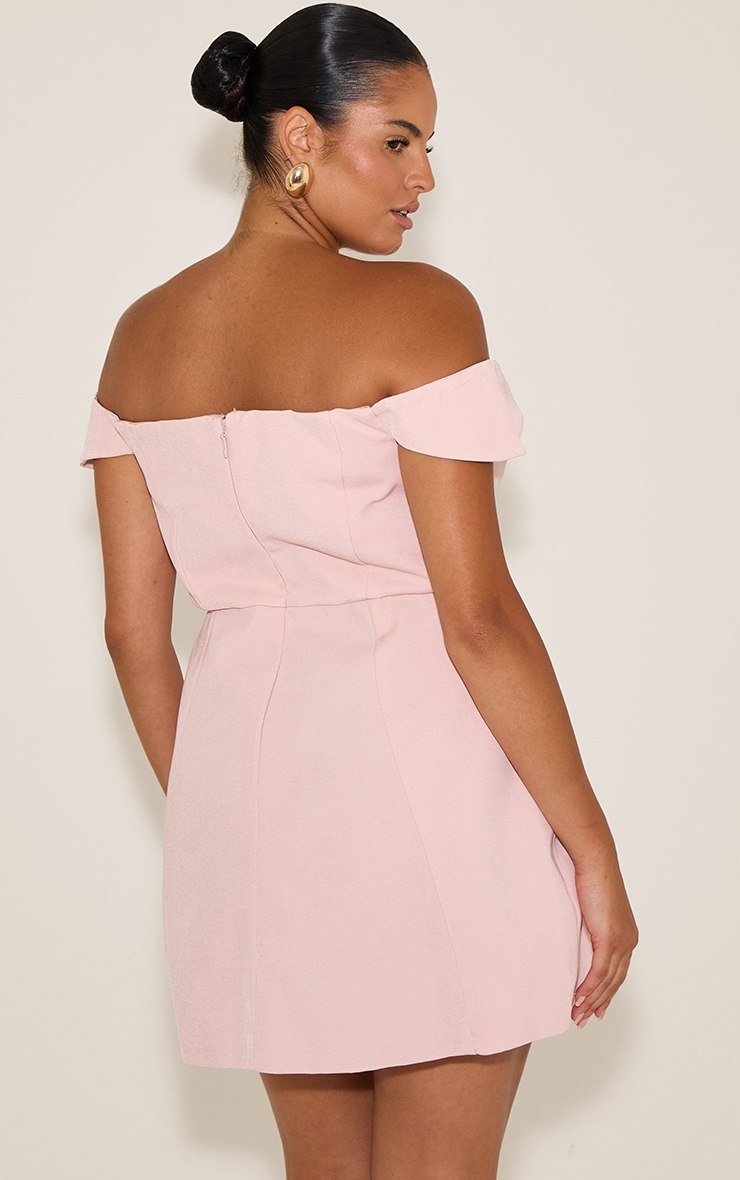 Plus Premium Pale Rose Wired Bardot Shift Dress image 2