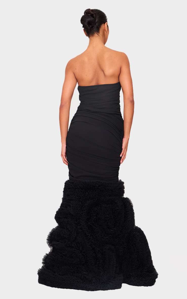 Pretty little thing black ruffle dress shop