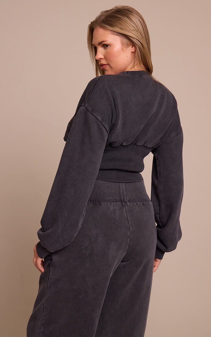 Shape Charcoal Cinched Waist Sweatshirt image 2