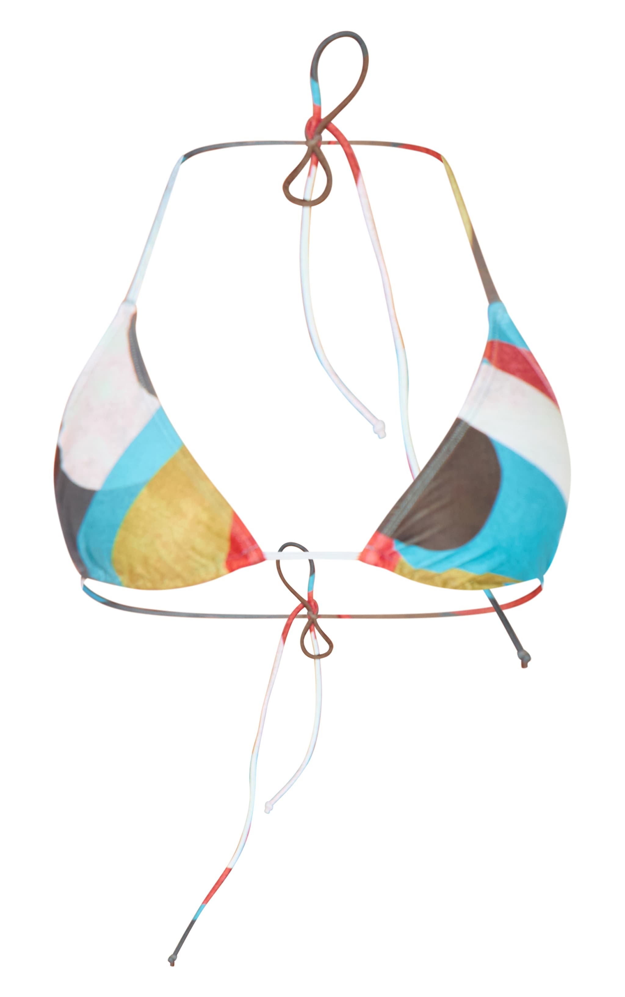Multi Abstract Printed Triangle Bikini Top image 5