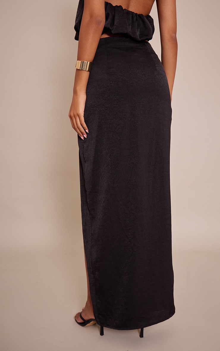 Tall Black Hardware Detail Split Detail Maxi Skirt image 3