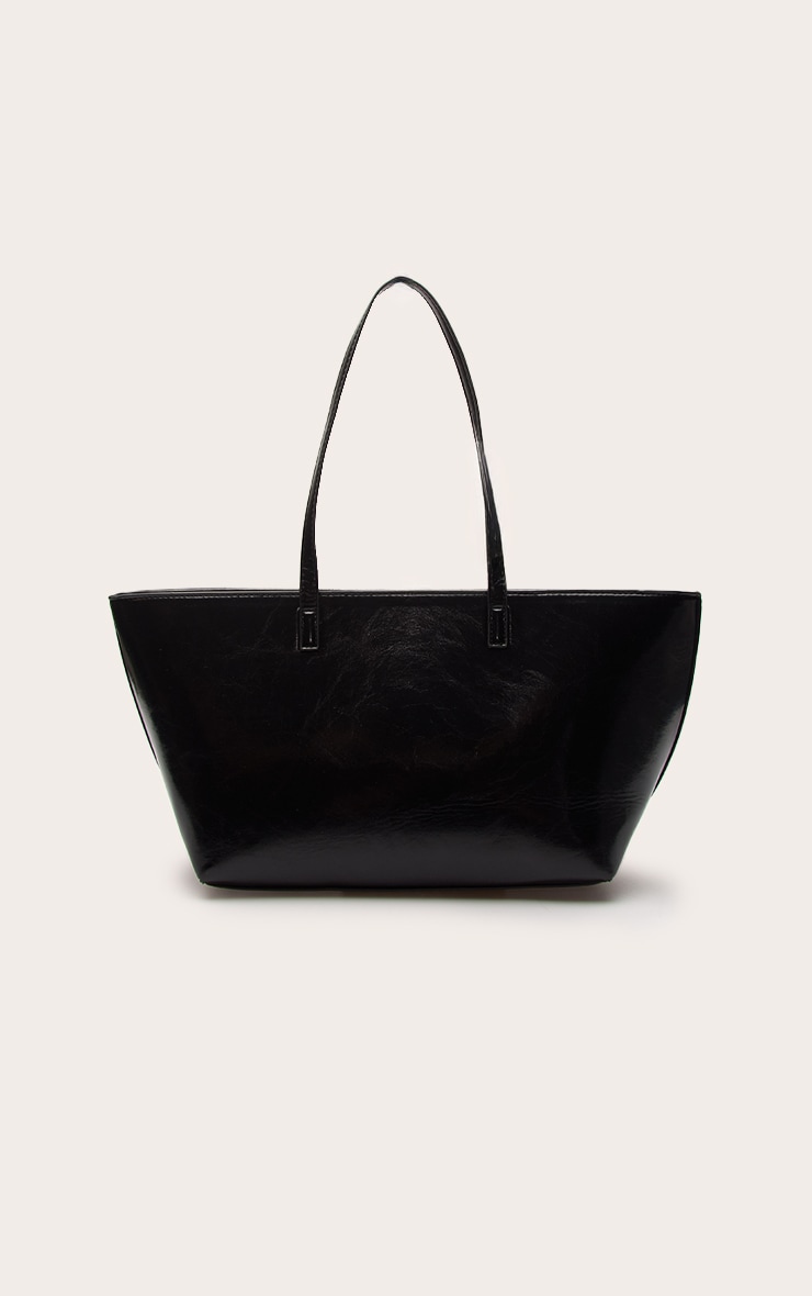 Sac à main oversize PU noir image 2
