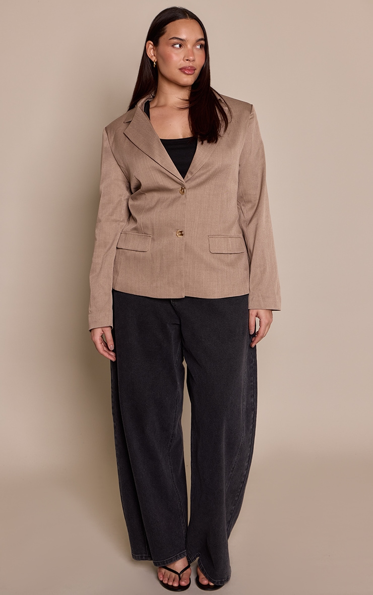 Plus Fitted Stone Blazer image 3