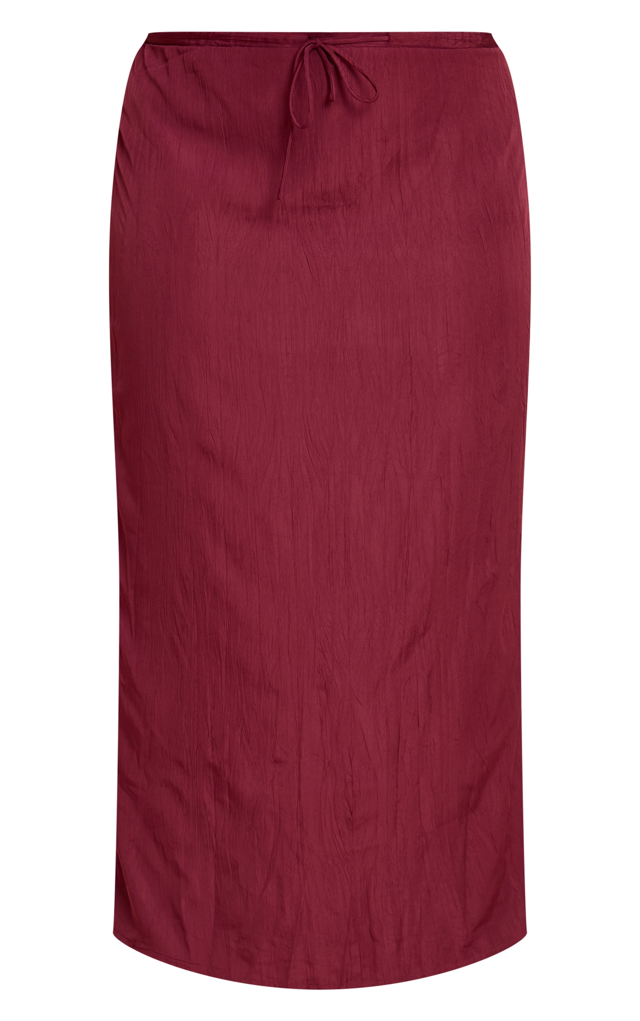 Plus Plum Textured Tie Waist Detail Maxi Skirt image 5