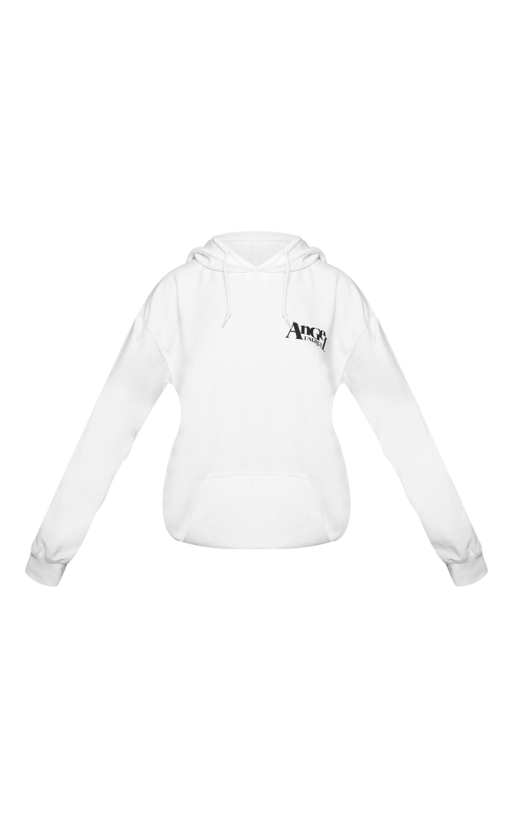 White Angel Energy Back Print Hoodie Athleisure PLT KSA