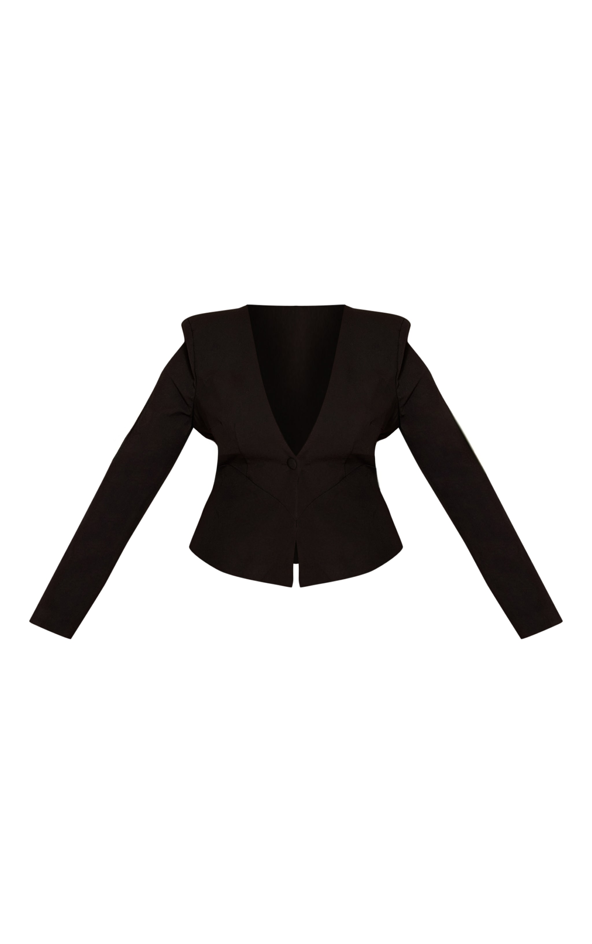 Shape Black Tailored Woven Plunge Front Cinched Waist Blazer image 5