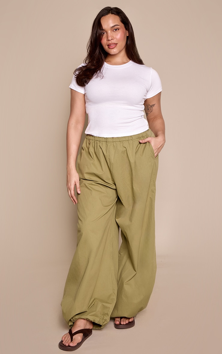 Plus Khaki Balloon Style Cargo Trousers