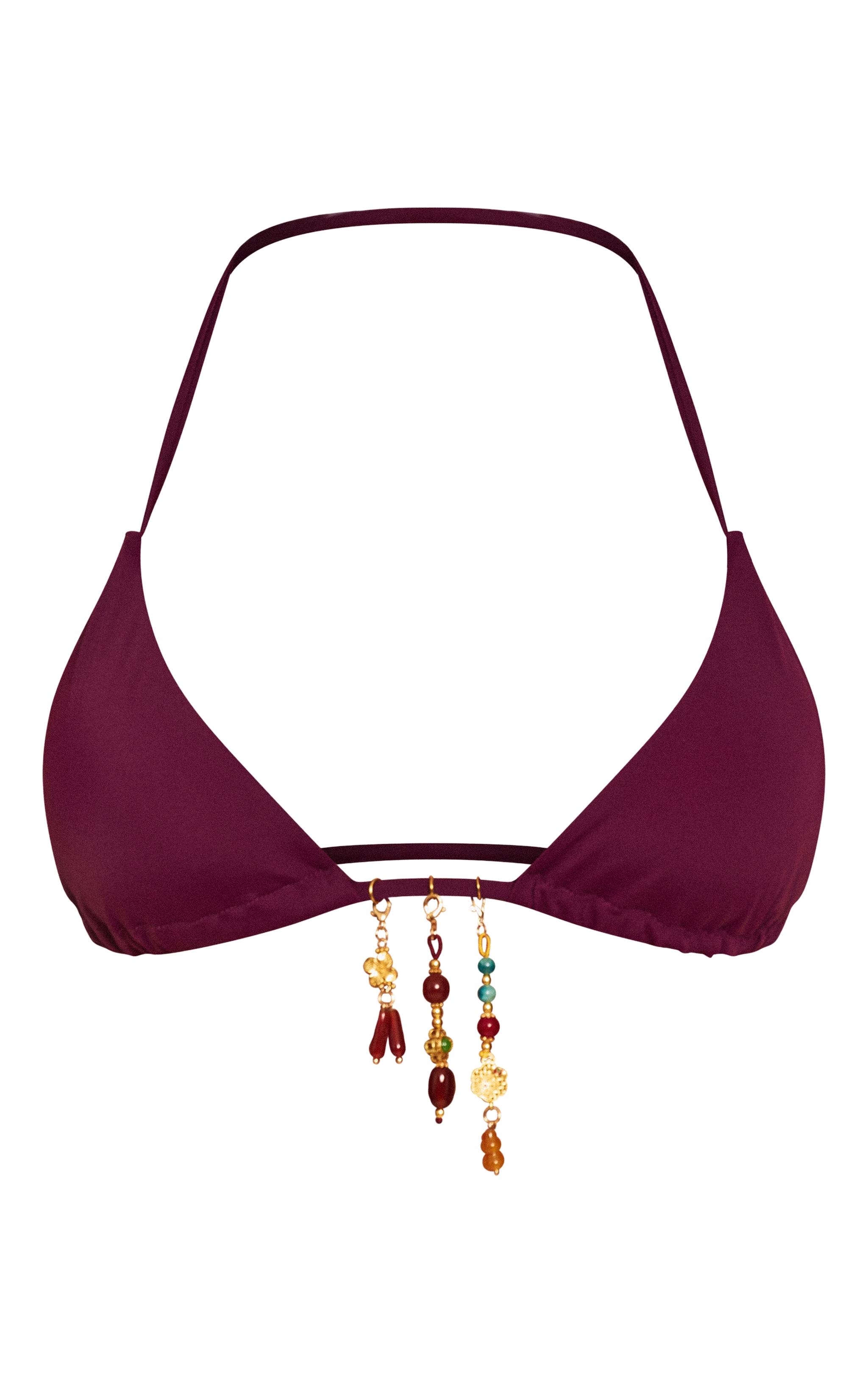 Purple Charm Trim Triangle Bikini Top image 5