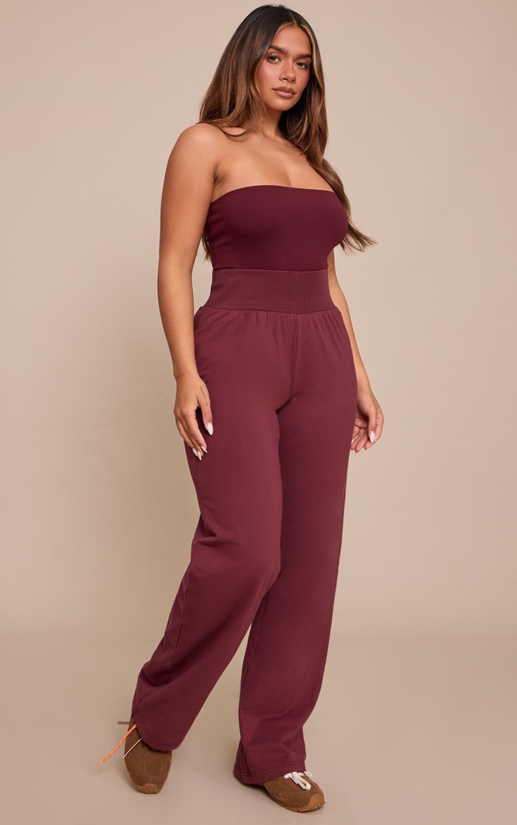 Shape Burgundy  Highwaisted Wide Leg Pants image 2