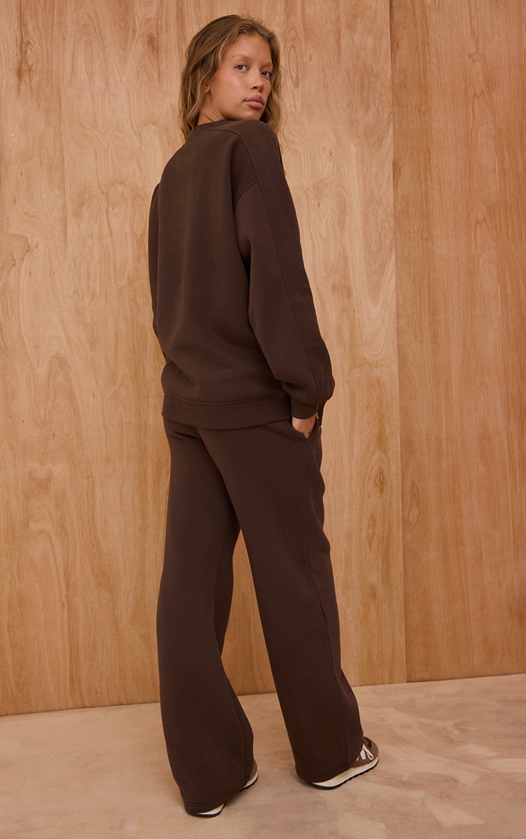 Chocolate PLT Embossed Wide Leg Sweatpants image 3