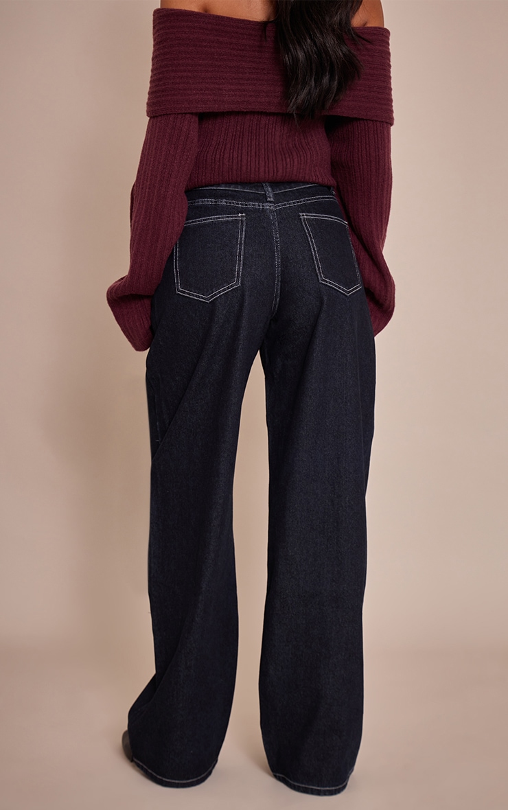Tall Indigo Dipped Back Waistband Boyfriend Jeans image 2