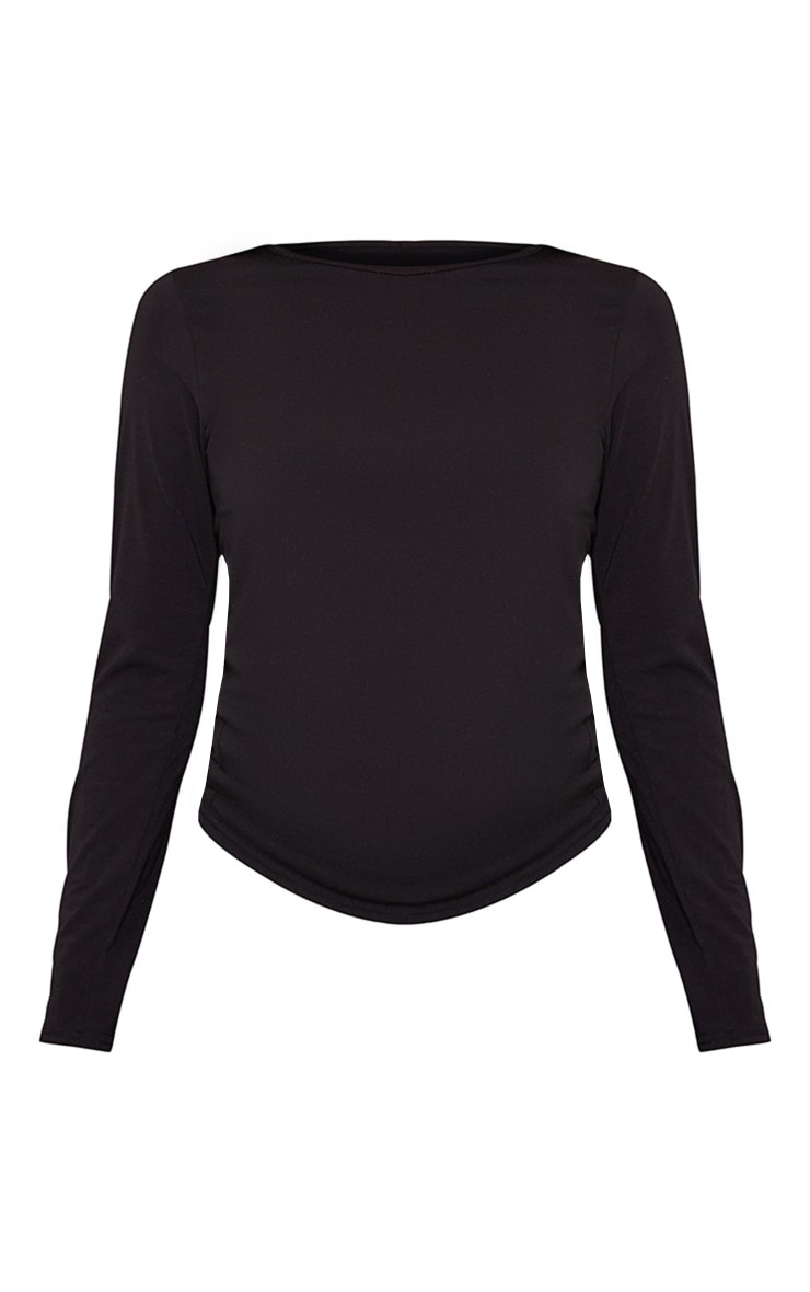 Maternity Black Longsleeve Fitted T-shirt image 1