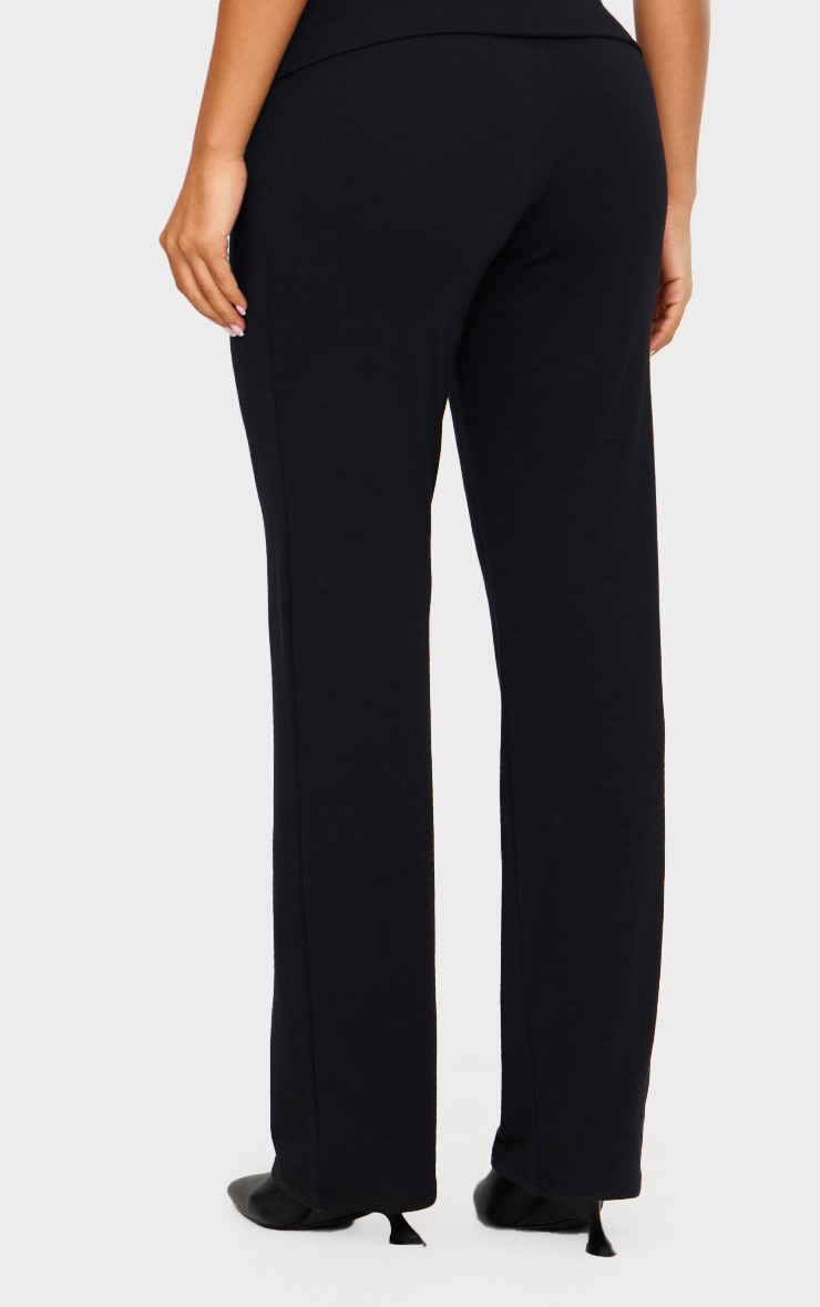 Petite Black Contour Jersey Straight Leg Pants image 3