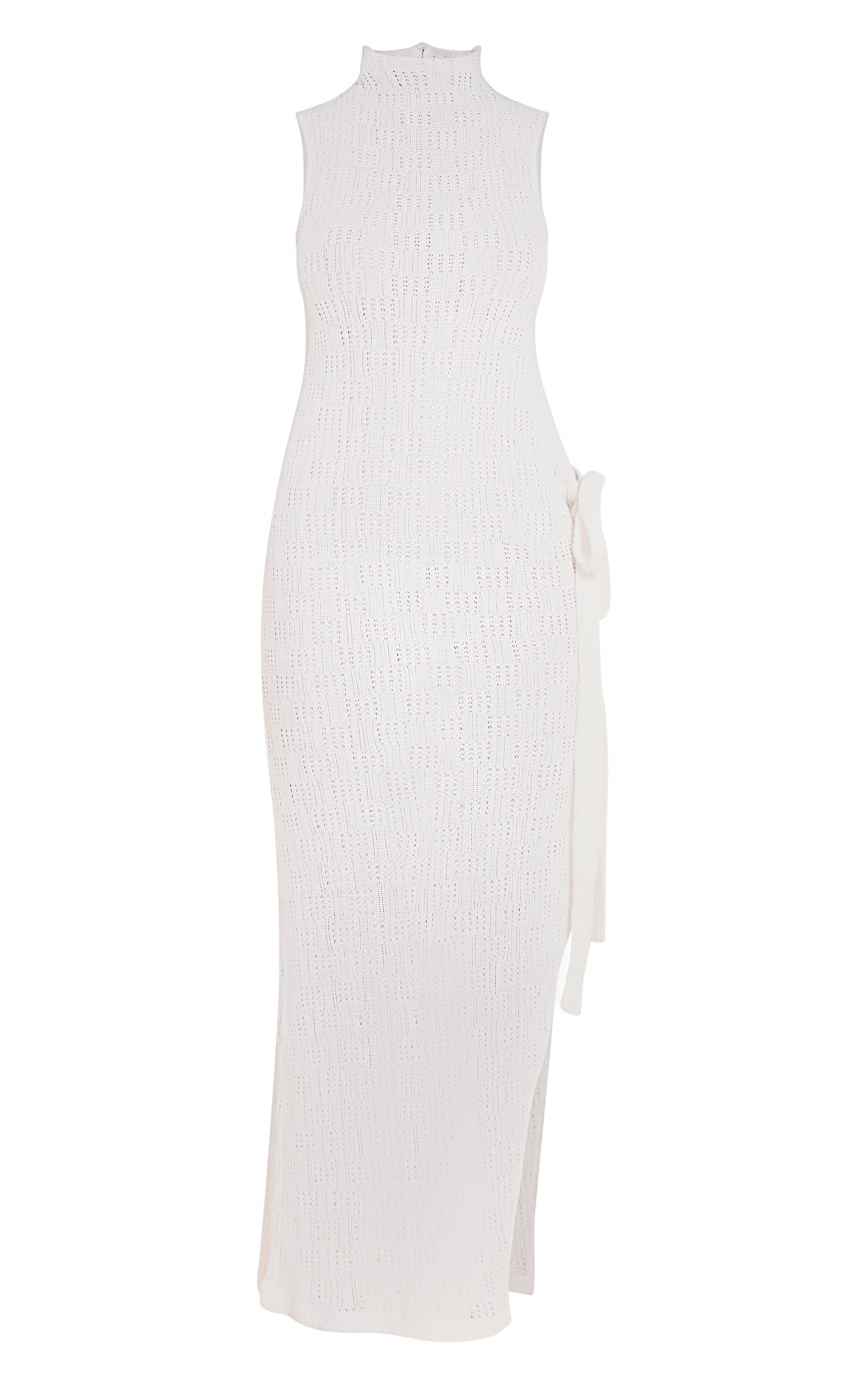 Petite Cream Tie Side Knitted Maxi Dress image 5