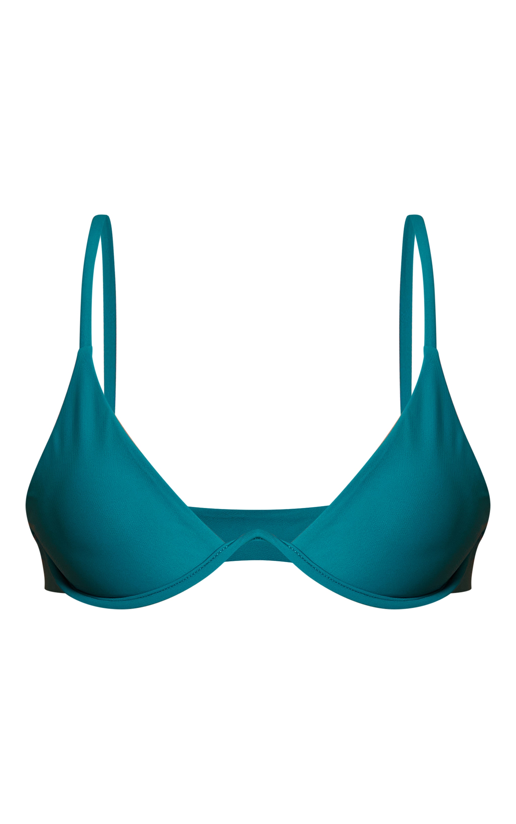 Teal Underwired High Apex Bikini Top image 5