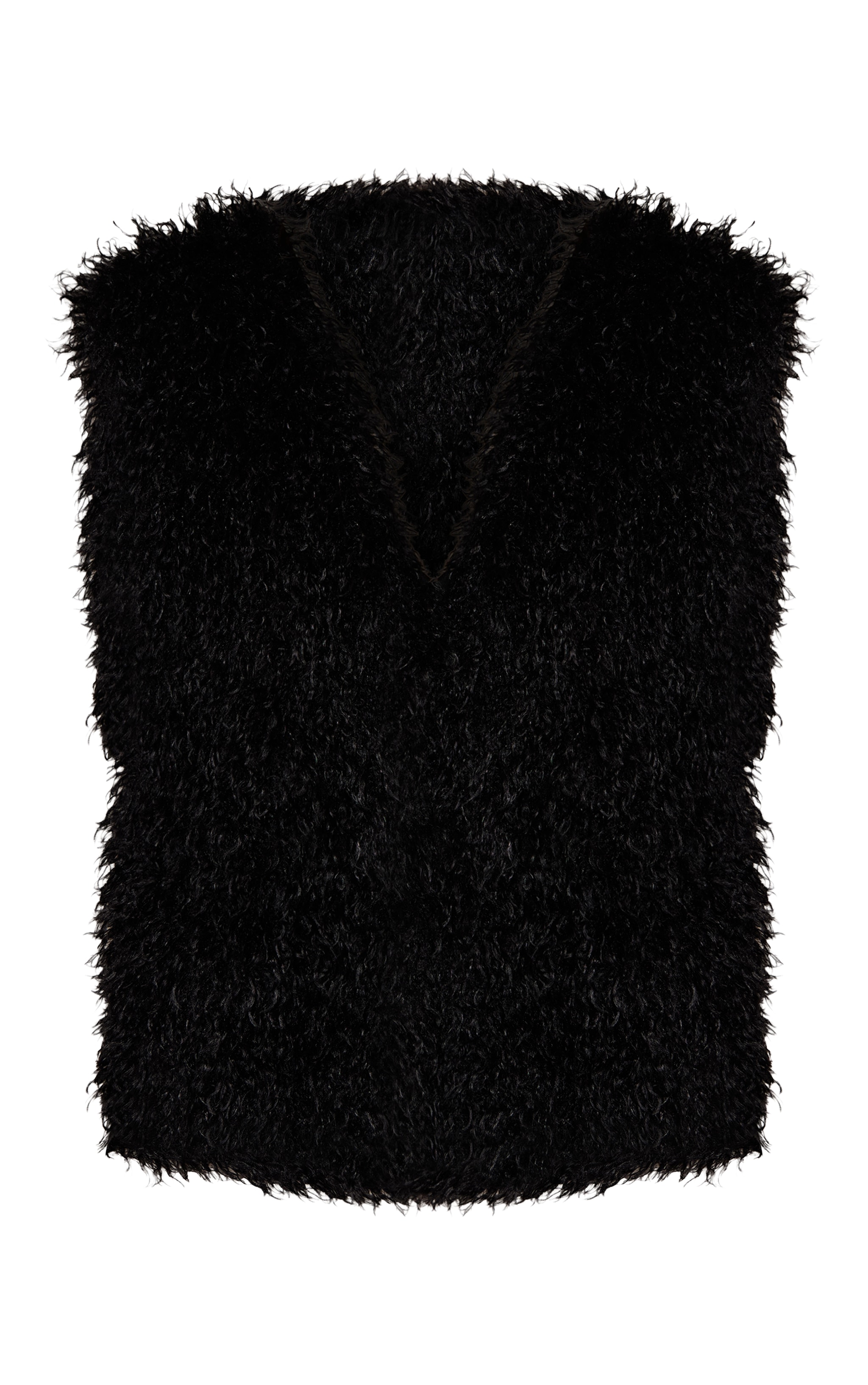 Black Mongolian Faux Fur Gilet image 5