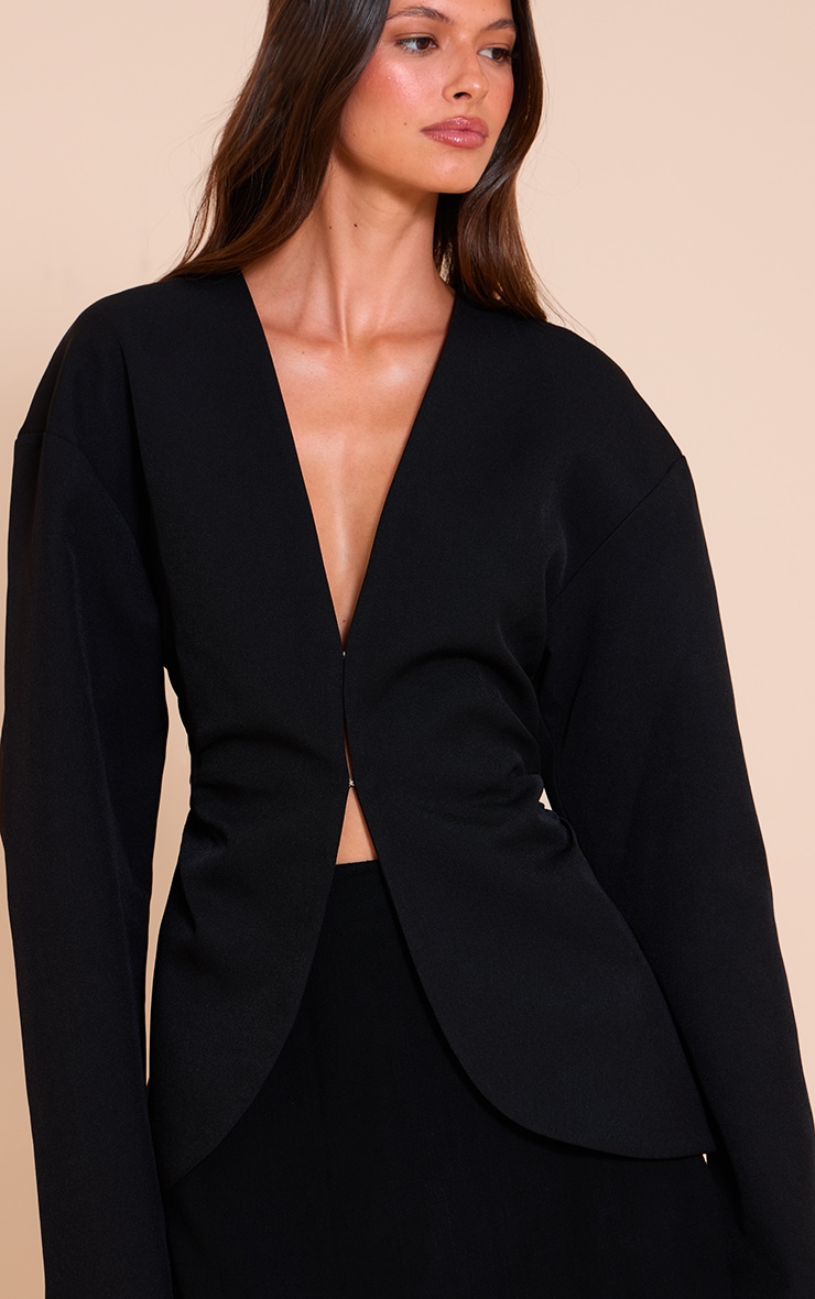 Blazer stretch noir à taille cintrée image 4