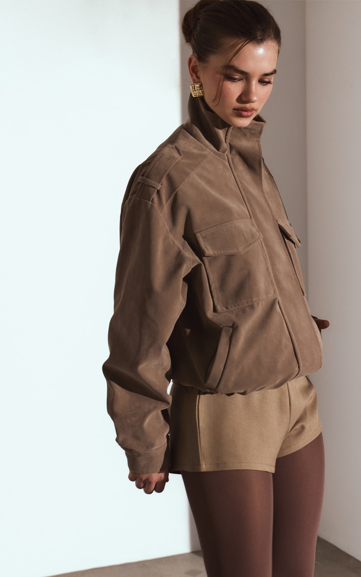 Mocha Woven Waistband Detail Hot Pants image 5