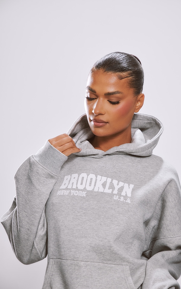 Grey brooklyn hoodie Clearance