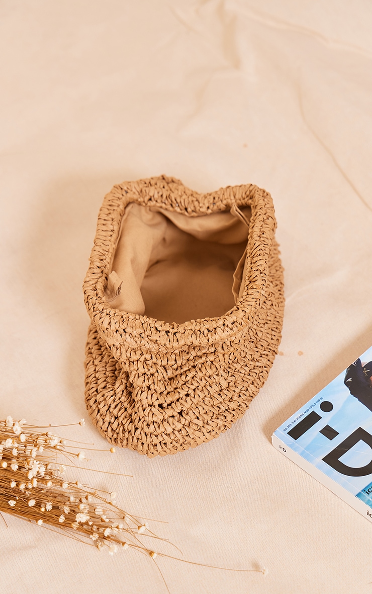 Natural Raffia Slouchy Clutch image 4