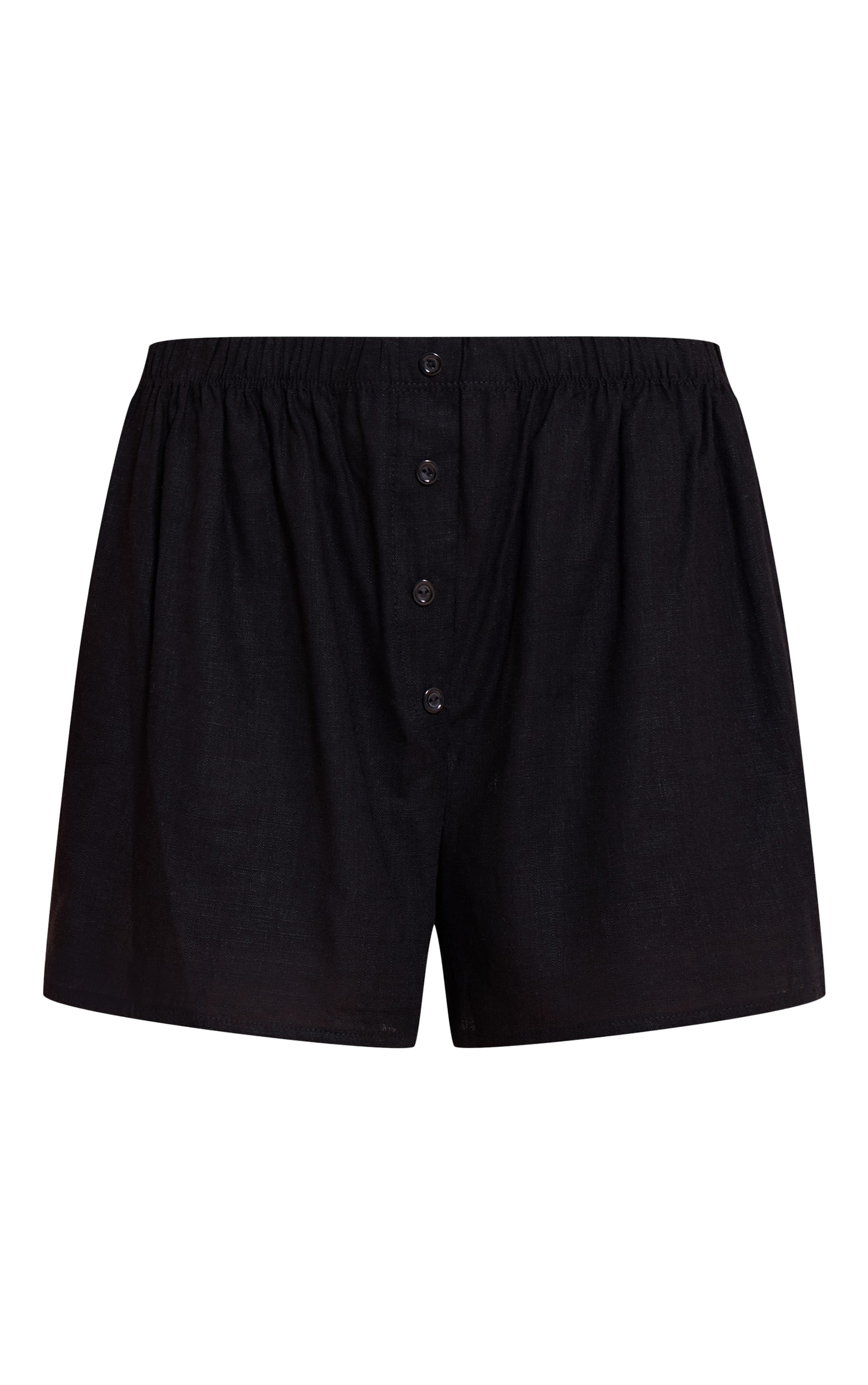 Petite Black Stripe Linen Look Textured Boxer Short image 6