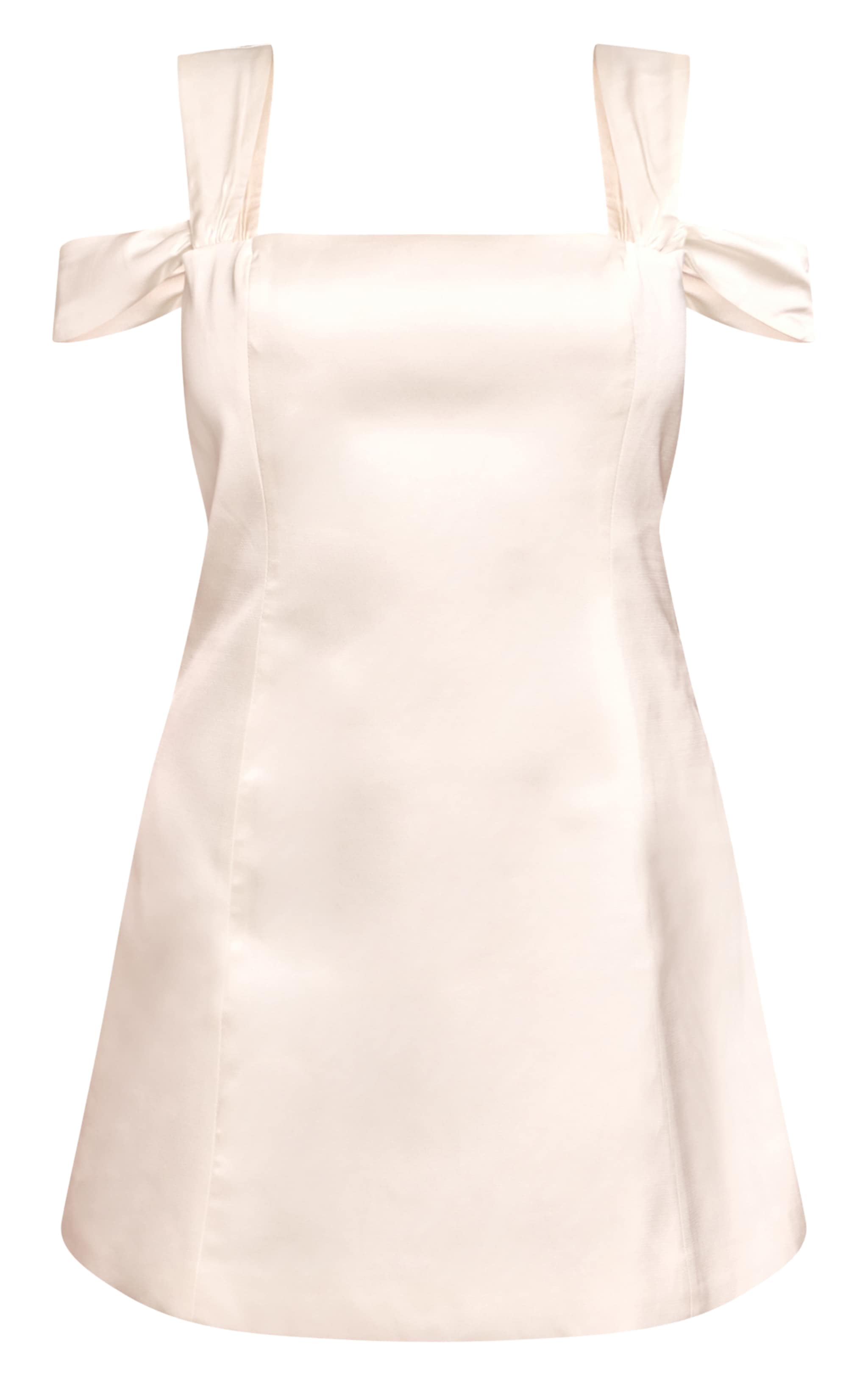 Cream Satin Strappy Shift Dress image 5
