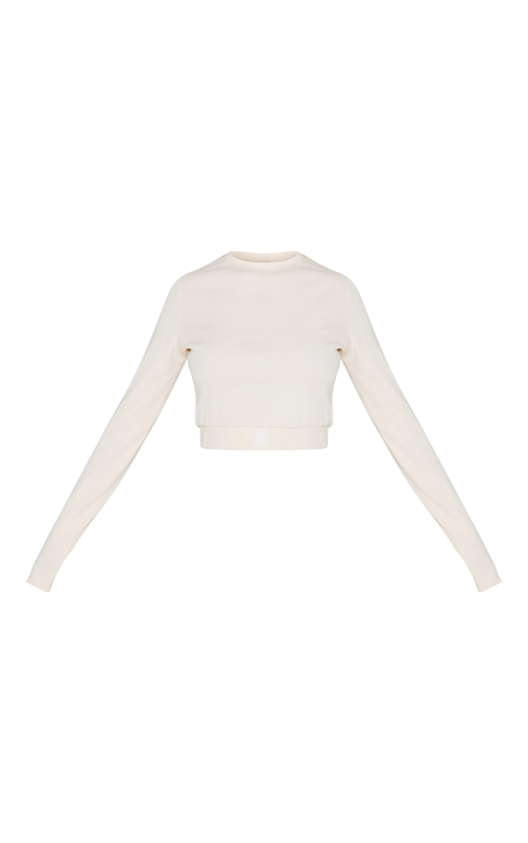 PrettyLittleThing Top de pyjama tonal élastique crème à manches longues image 5