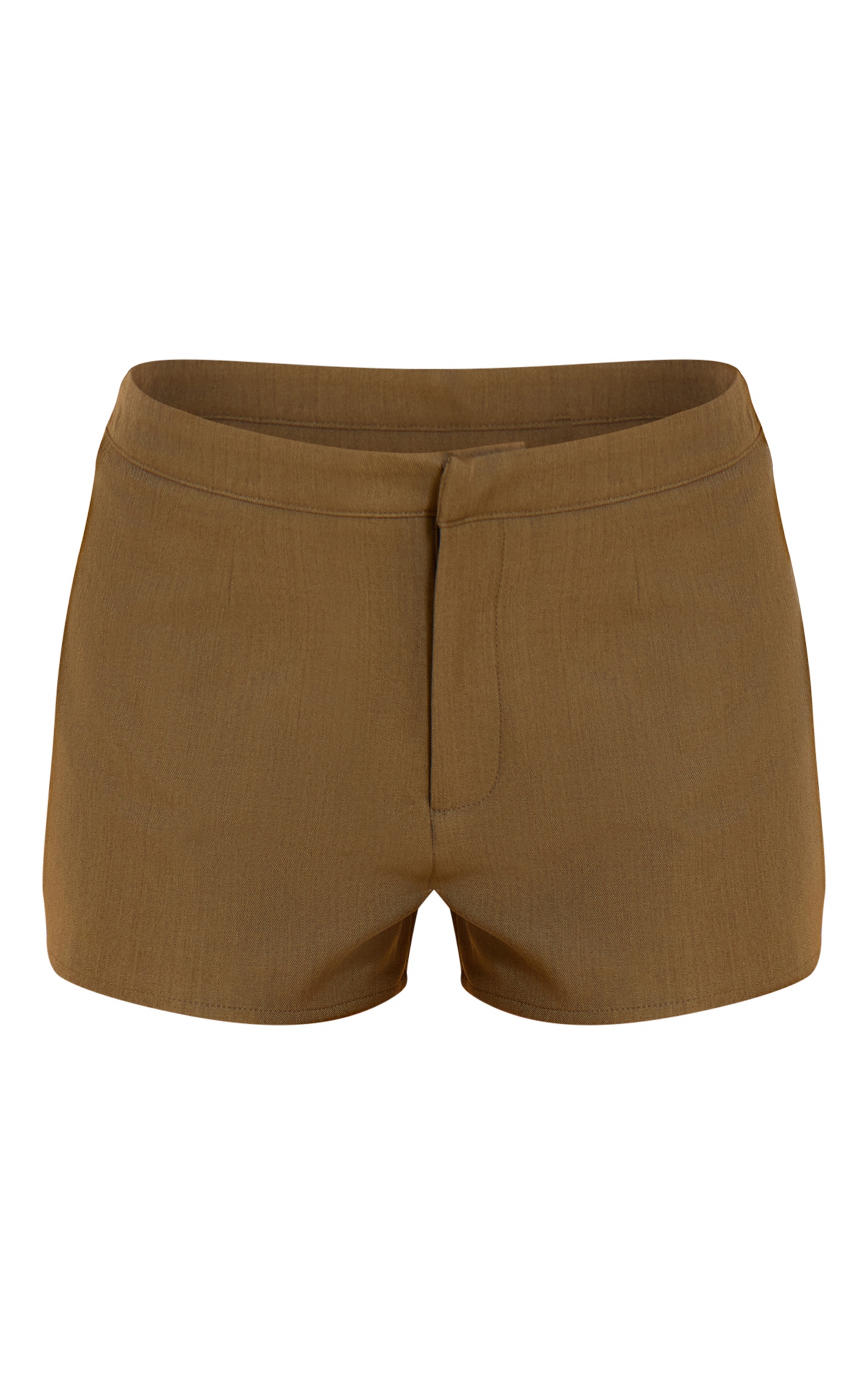 Petite Khaki Tailored Mini Shorts image 6