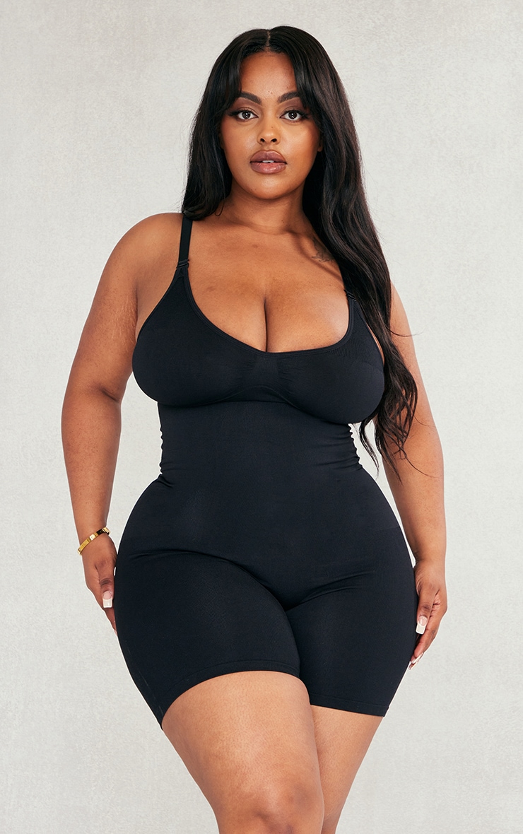 Plus Black Shapewear Unitard image 3