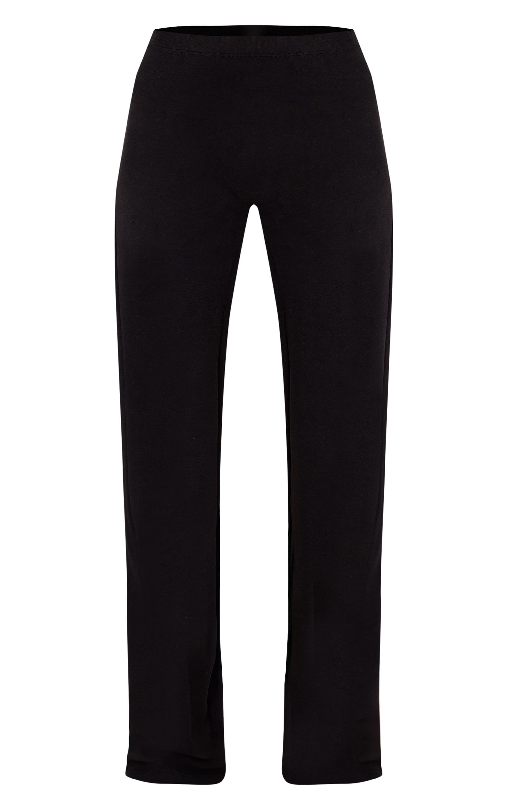 Petite Black Soft Cotton Low Rise Straight Leg Lounge Pants image 5