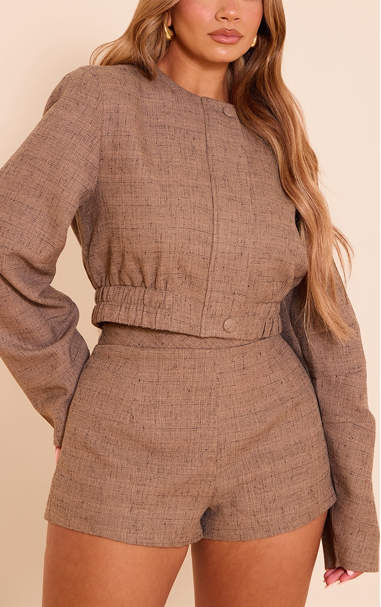 Shape Chocolate Linen Highwaisted Shorts image 5