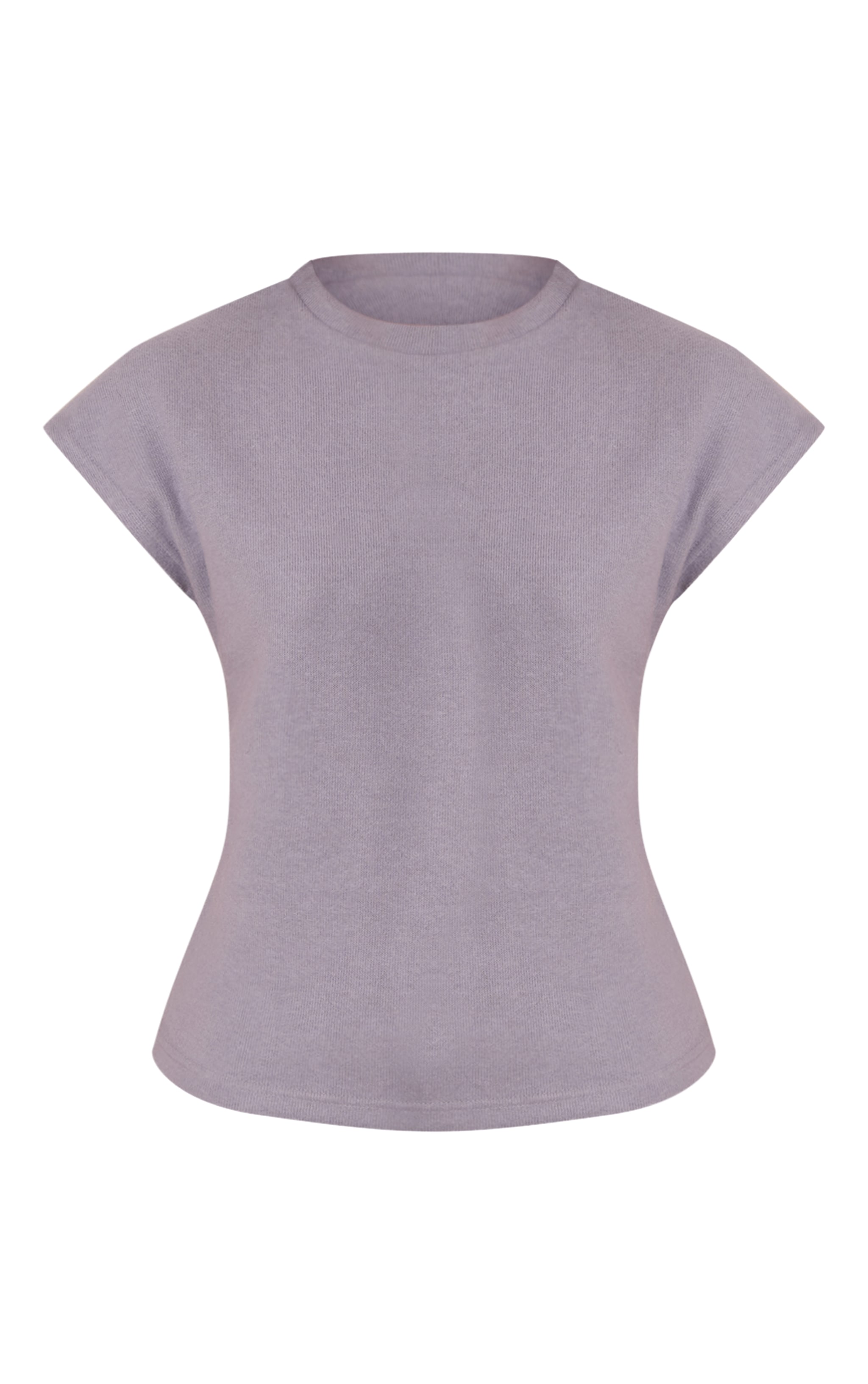 Charcoal Grey Rib Knit Short Sleeve Top image 5