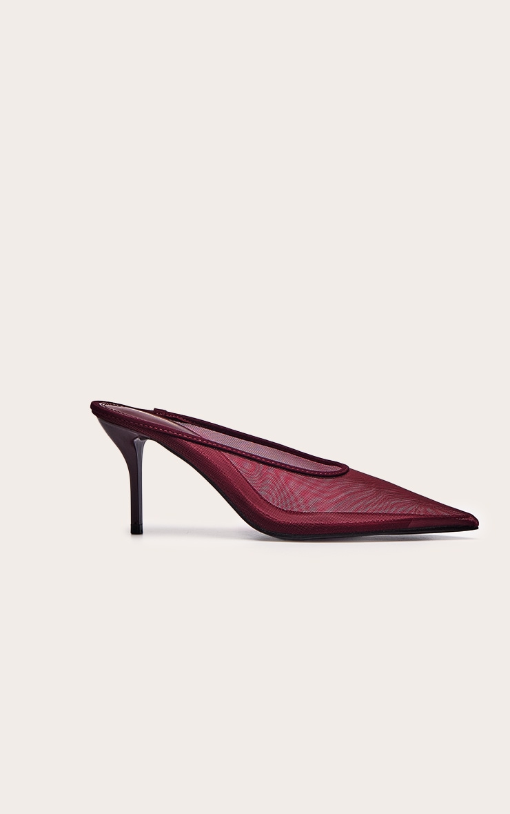Plum Mesh Heeled Mule image 2