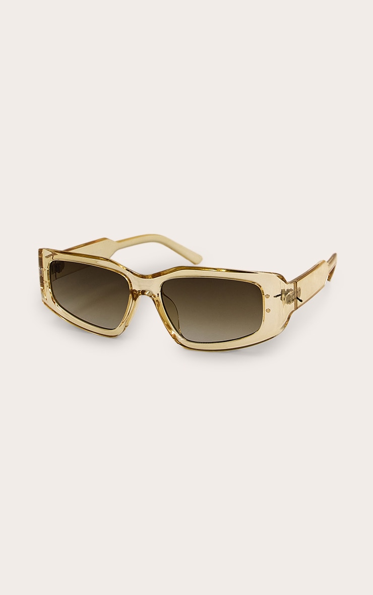 Lunettes de soleil carrées angulaires cristalisées jaune beurre image 4