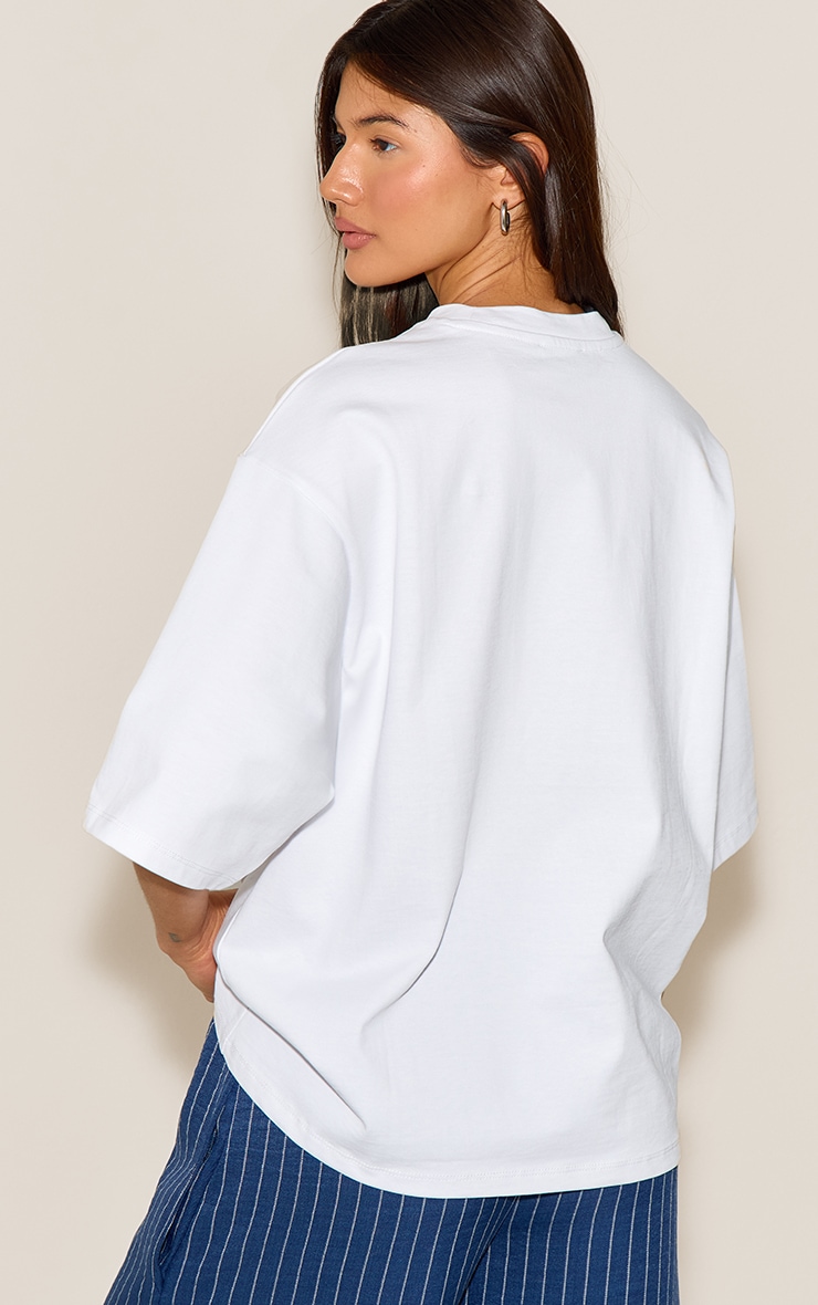 White Oversized Boxy T Shirt image 2