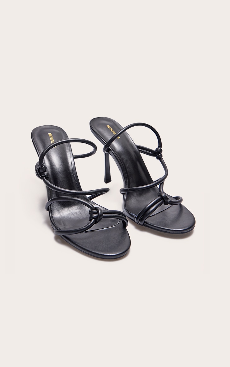 Mules rondes en PU noir à talon image 2