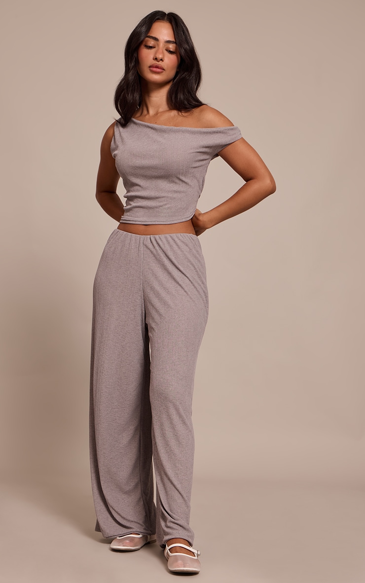 Petite Grey Sheer Textured Flowy Vest Top image 3