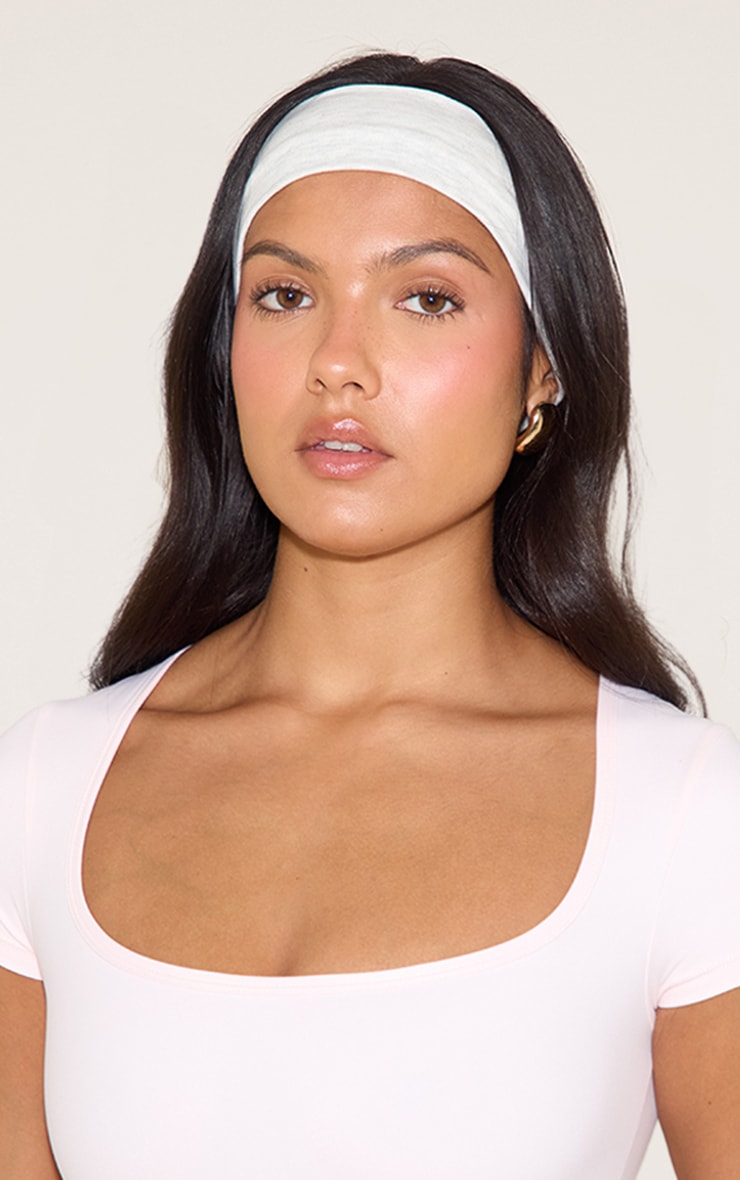 Grey Melange Thick Jersey Headband image 1