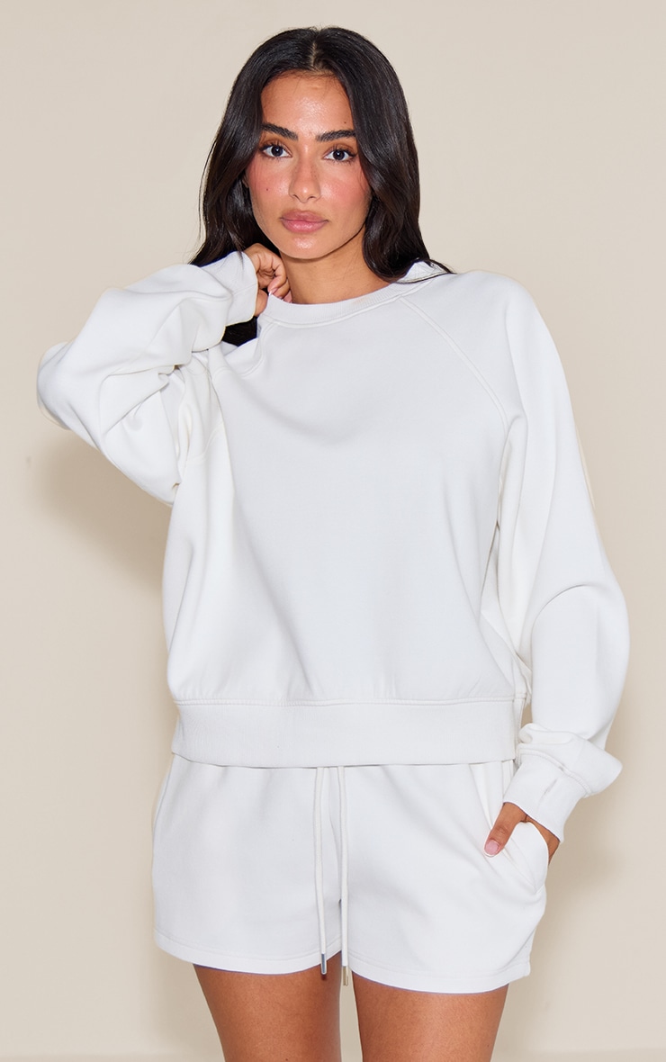 Petite Cream Crew Neck Sweatshirt image 1