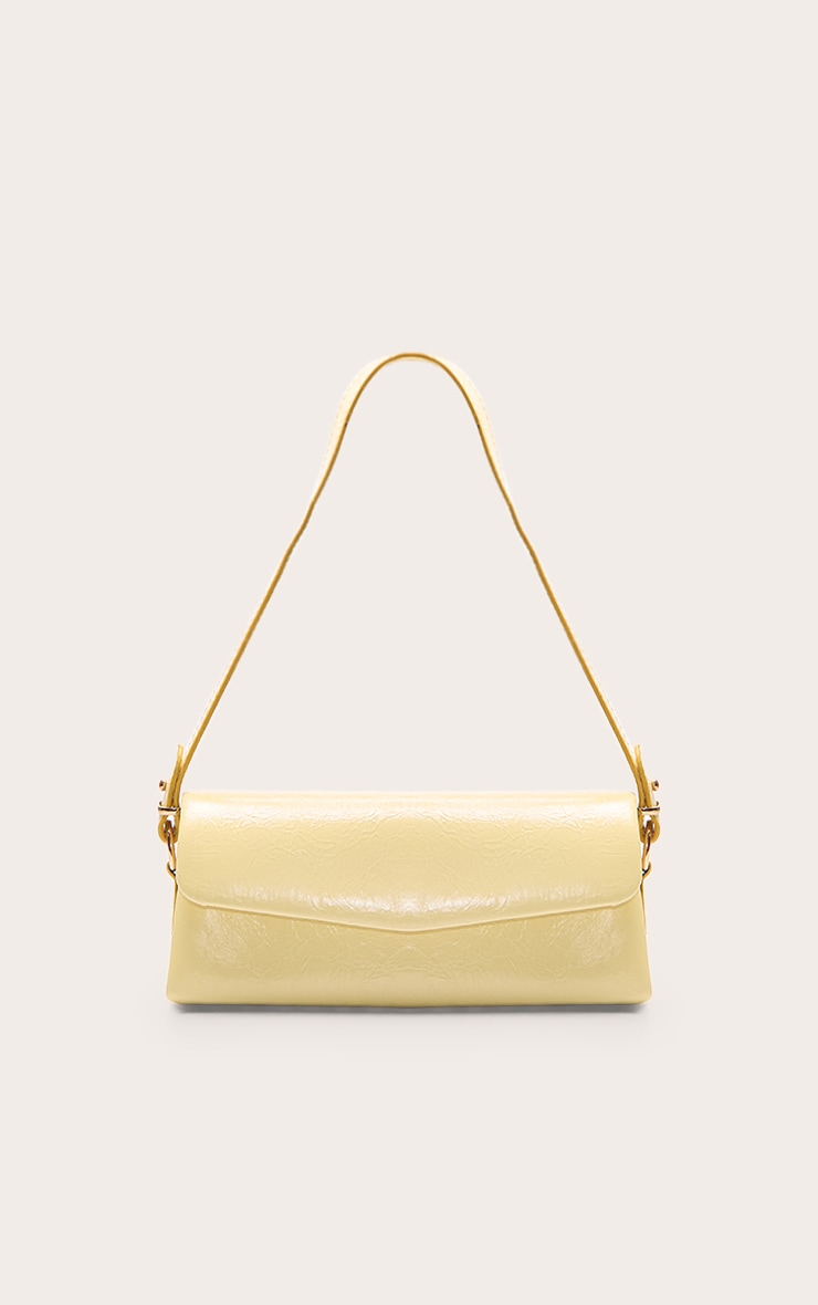Butter Yellow Rectangle Fold Over Shoulder Bag image 2