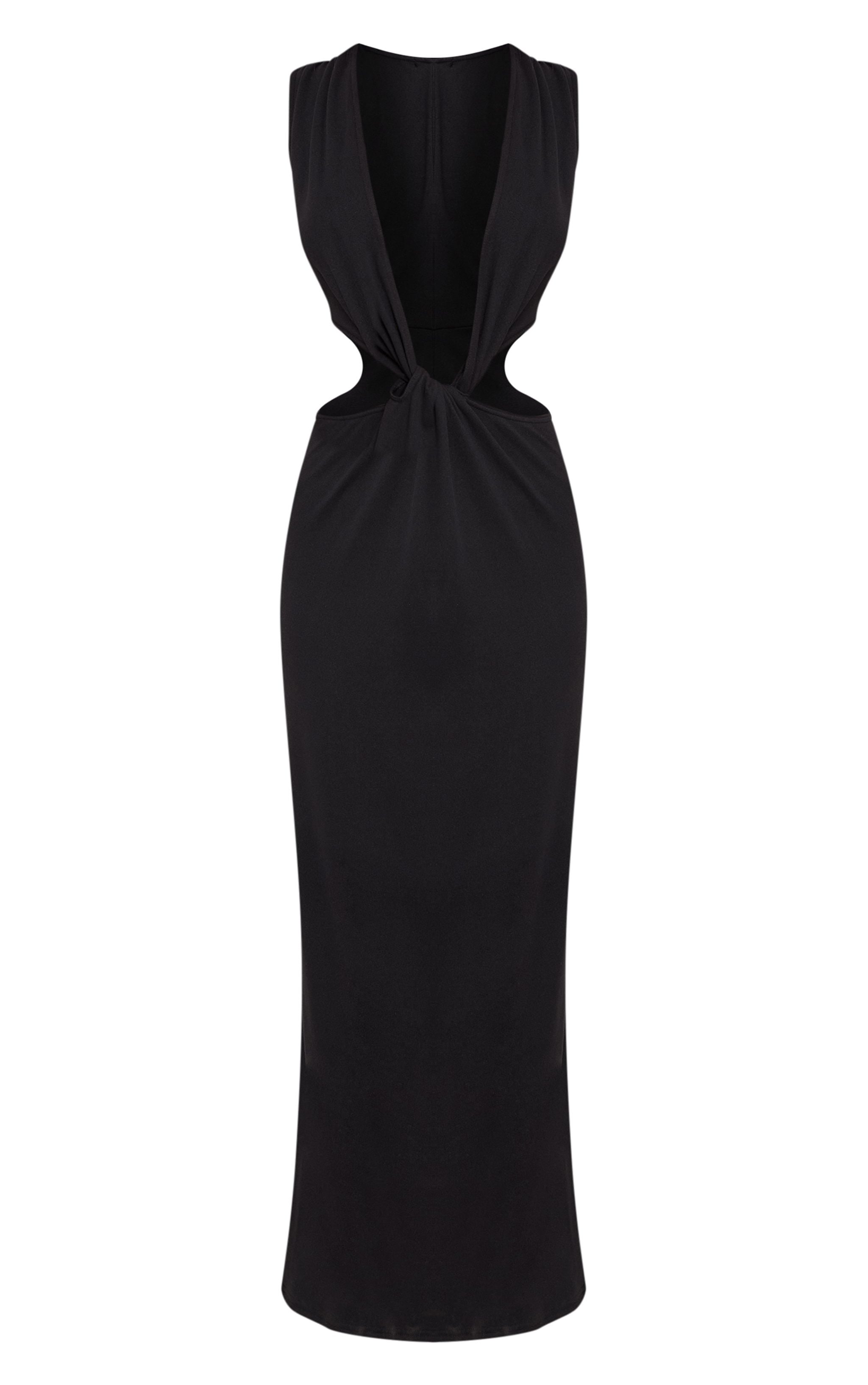 Petite Black Twist Front Cut Out Maxi Dress image 5