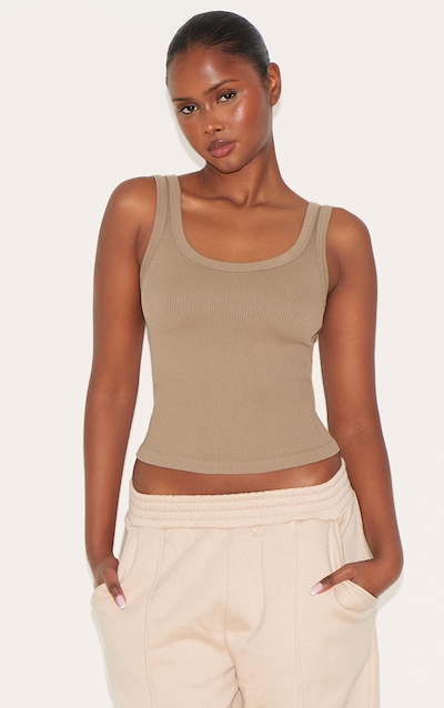 Coffee Contour Rib Scoop Vest