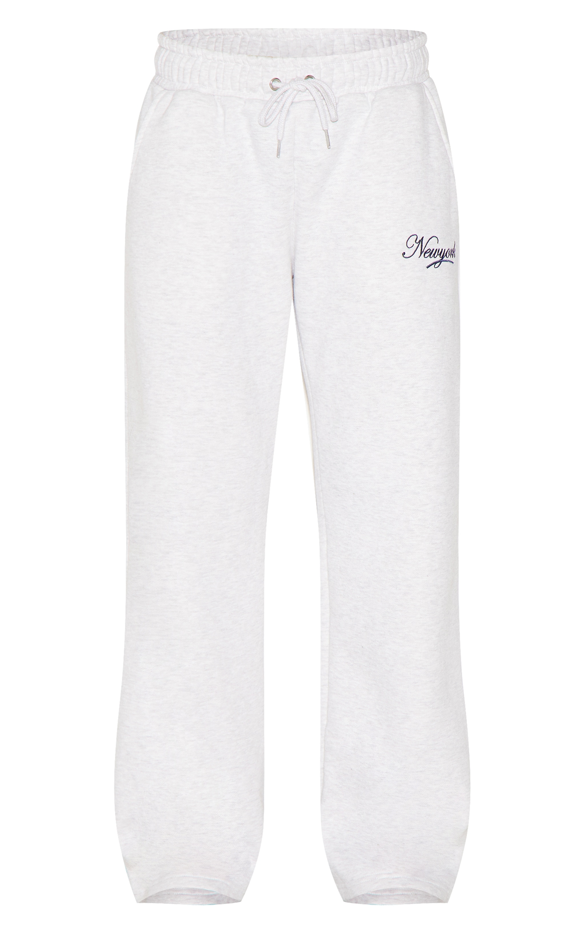 Ash Grey New York Embroidered Wide Leg Sweatpants image 5