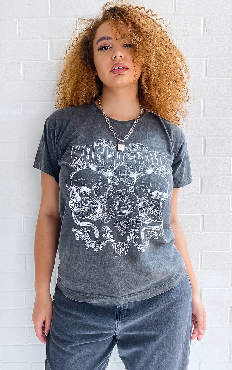 Plus Grey World Tour Washed T Shirt