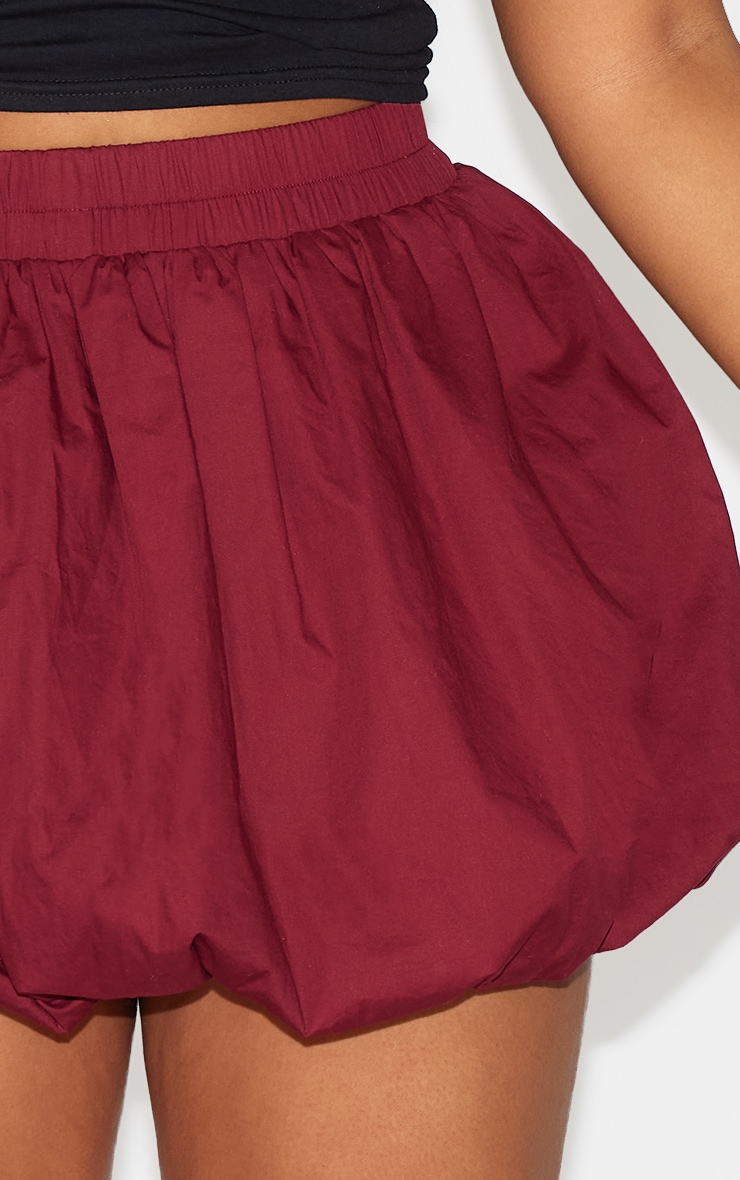 Plus Burgundy Puffball Mini Skirt image 5