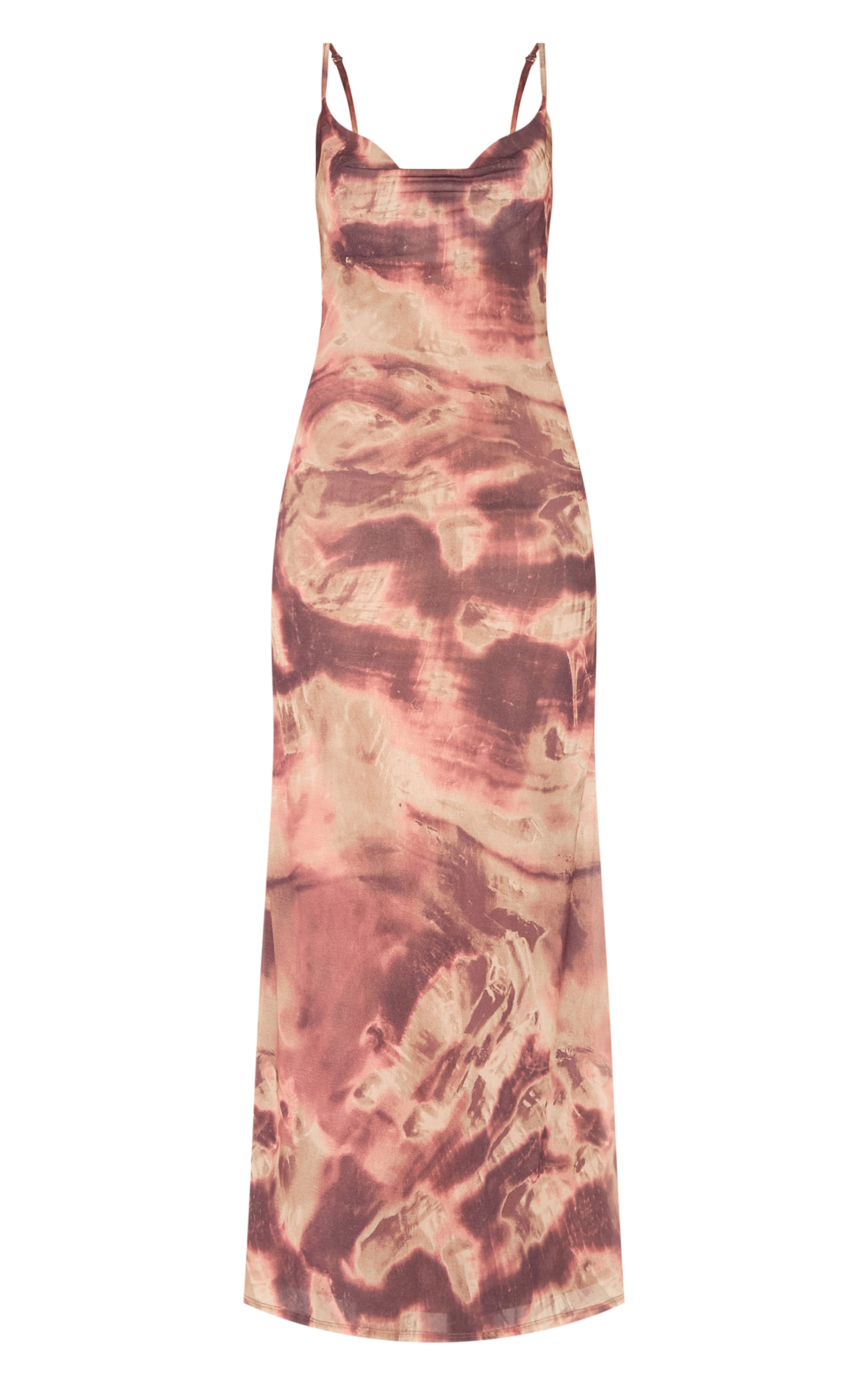 Purple Abstract Print Cowl Neck Maxi Dress image 5