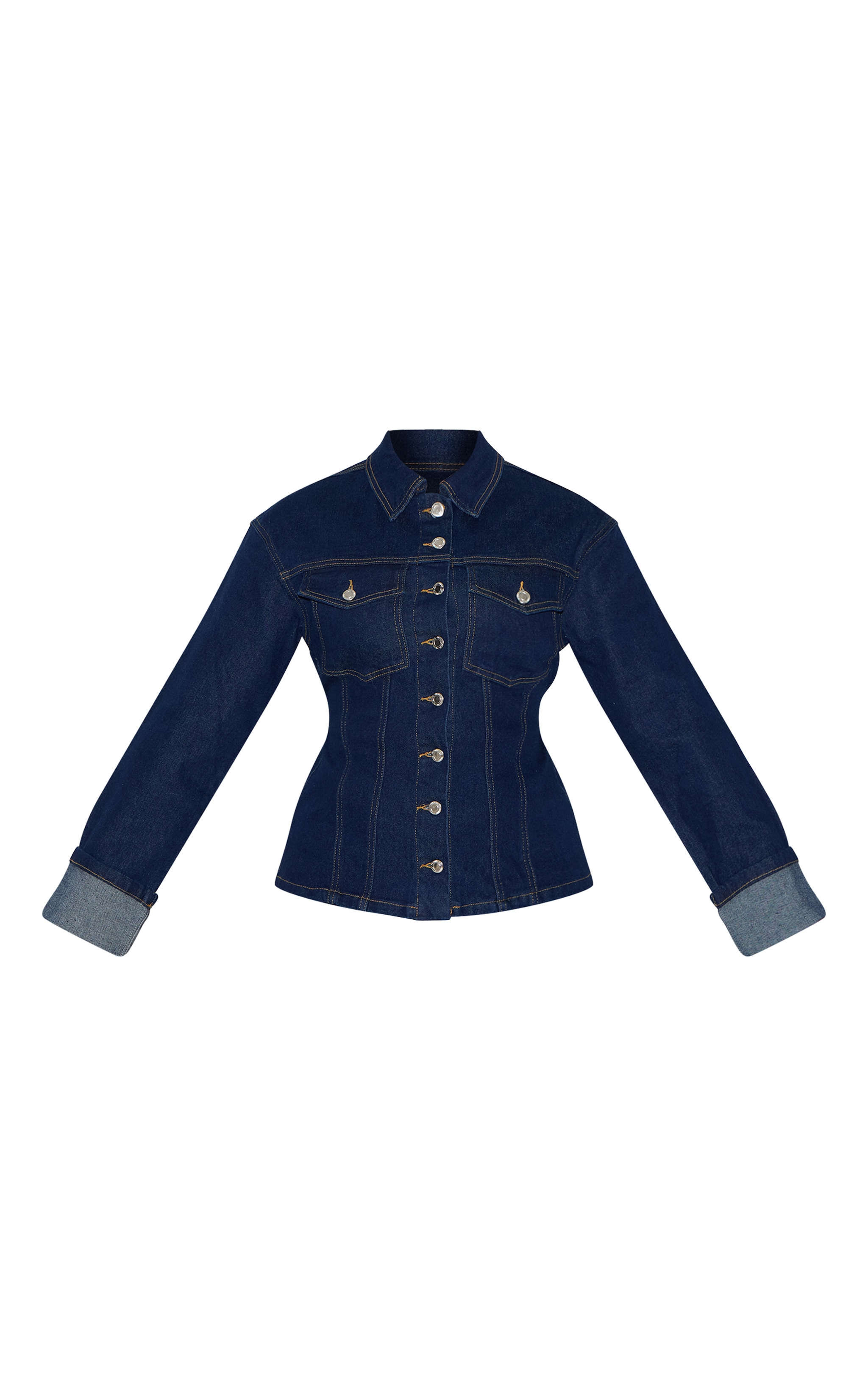 Shape Veste en jean stretch indigo à manchettes repliées et taille ajustables dans le dos image 5